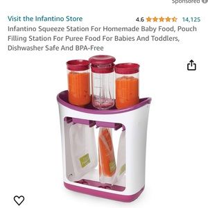 Baby pouch filling station